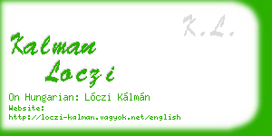 kalman loczi business card